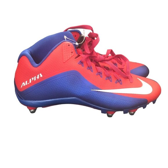 Nike Alpha Pro 2 Red and Blue Football Cleats Size 12.5
